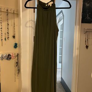 Michael Kors One Shoulder Olive Dress